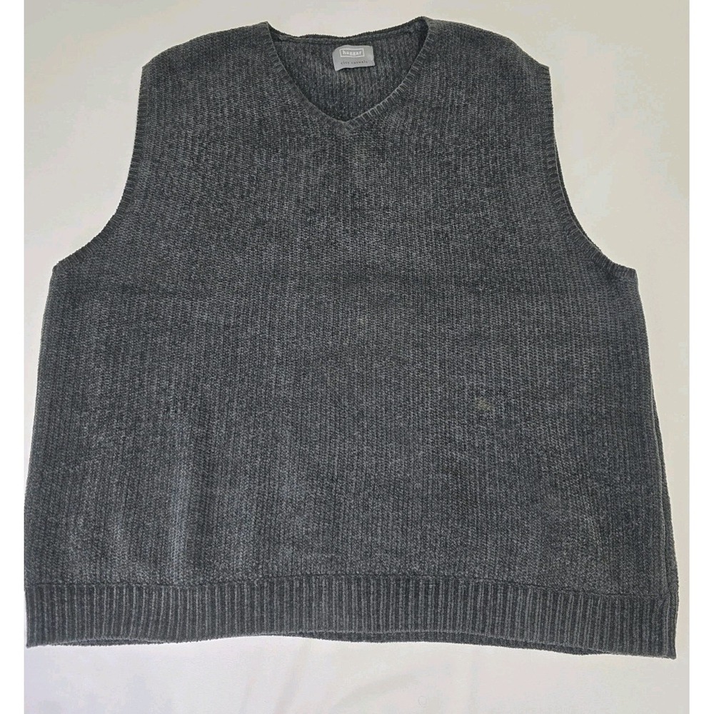 Haggar Men's Large Pullover Sweater Vest Charcoal Gray